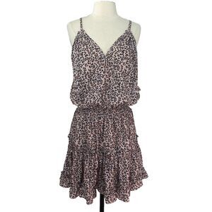 Chicme Animal Print Mini Dress Lg Whimsy Goth Fairy Gypsy Boho Festival Travel